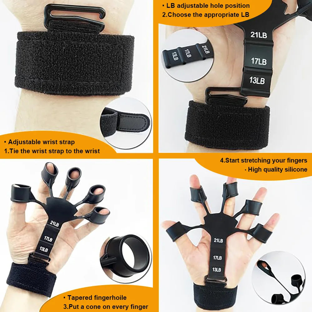 Adjustable Silicone Grip Strength Trainer for Fingers and Forearms