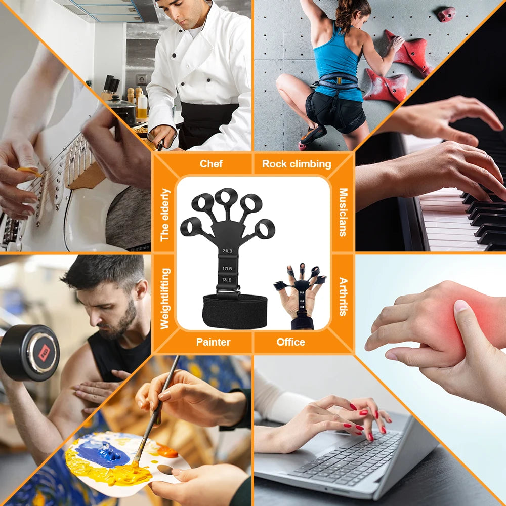 Adjustable Silicone Grip Strength Trainer for Fingers and Forearms