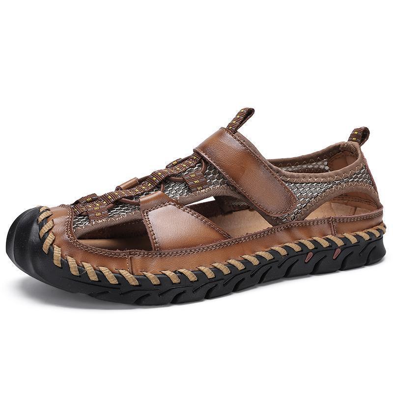 Men's Leather Closed Toe Outdoor Sandals