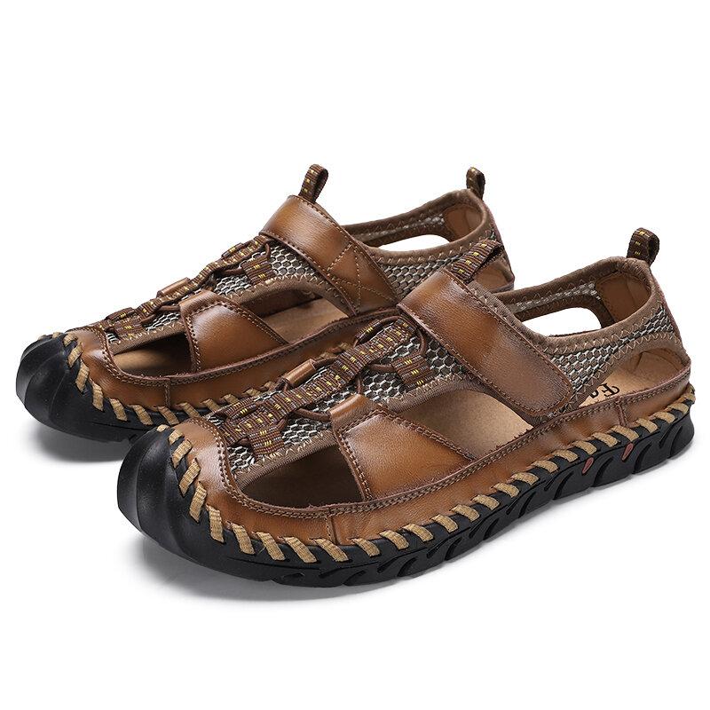 Men's Leather Closed Toe Outdoor Sandals