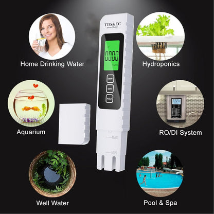 Digital Water Quality Meter | TDS, EC & Temperature Tester
