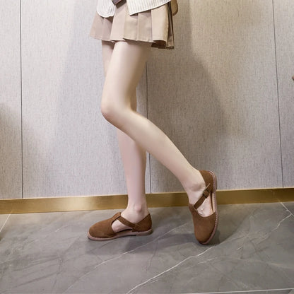 Women’s Retro Leather Sandals – Flat Sole