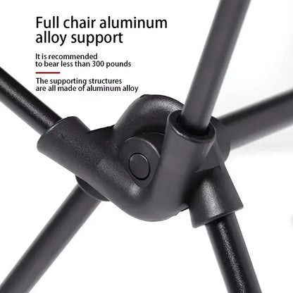 Portable Outdoor Chair with Headrest & Side Storage Bag - Easy Camping Picnic Use.