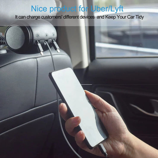 Multi-Port Car Charger | 3-in-1 Retractable Charging Hub