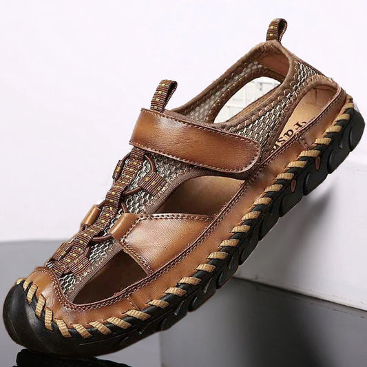 Men's Leather Closed Toe Outdoor Sandals